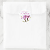 Crocus lila Hochzeitsticker Runder Aufkleber (Tasche)
