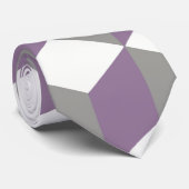 Crocus Lila und Grau-Isometrisches Cube-Muster Krawatte (Gerollt)
