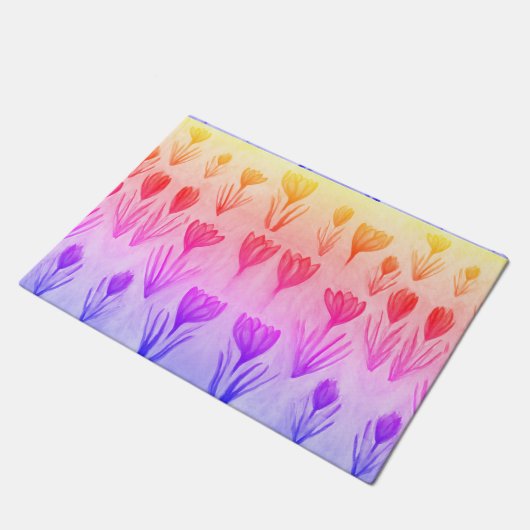 Crocus Pattern Door Mat Fußmatte (Schrägansicht)