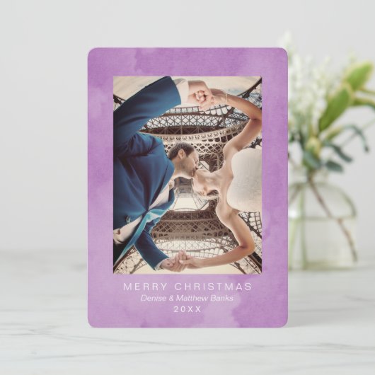 Crocus Petal Moderne Weihnachtskarte Einladung (Stehend Vorderseite)