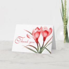 Crocus rosa rote Hochzeit danke Karte