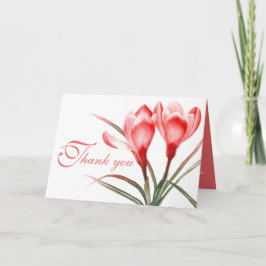 Crocus rosa rote Hochzeit danke Karte