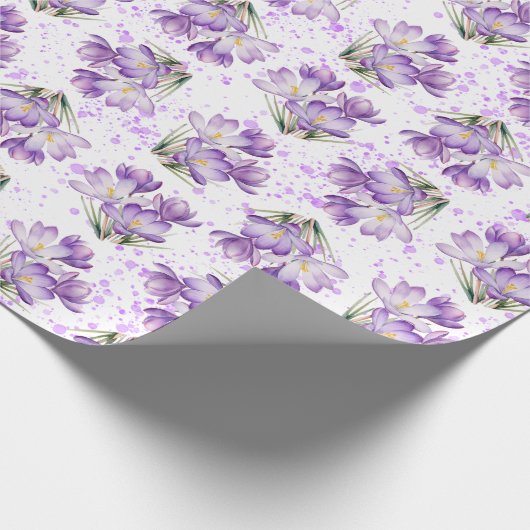 Crocus Spring Floral Pattern Geschenkpapier (Ecke)