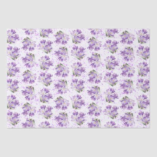 Crocus Spring Floral Pattern Seidenpapier (Vorderseite)