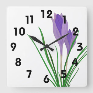 Crocus Wall Clock Quadratische Wanduhr