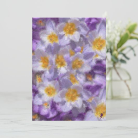 Crocus Watercolor Einladung (Stehend Vorderseite)