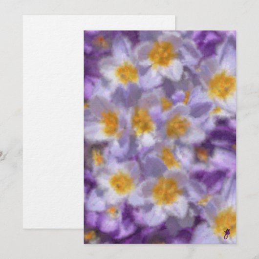 Crocus Watercolor Einladung (Vorne/Hinten)