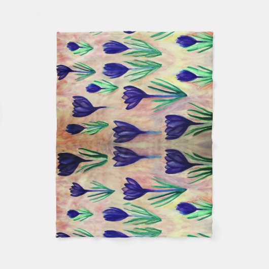Crocus Watercolor Muster Fleece Blanket (Vorderseite)