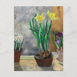 Crocuses and Daffodis in Pots   Christopher Wood Postkarte