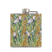 Crocuses, Blumenmuster, schöne Frühlingsblumen Flachmann (Rückseite)