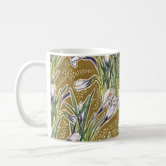 Crocuses, Blumenmuster, schöne Frühlingsblumen Kaffeetasse (Links)