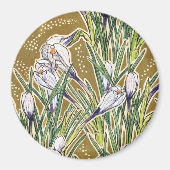 Crocuses, Blumenmuster, schöne Frühlingsblumen Magnet (Vorne)