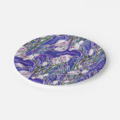 Crocuses, Blumenmuster, schöne Frühlingsblumen Pappteller (Schrägansicht)