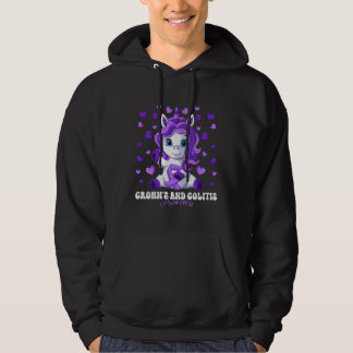 Crohn s And Colitis Awareness Month Purple Ribbon  Hoodie
