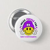Crohn's & Colitis Awareness Ribbon Support Geschen Button (Vorne & Hinten)
