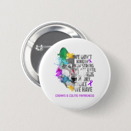 Crohn's & Colitis Awareness Ribbon Support Geschen Button (Vorne & Hinten)