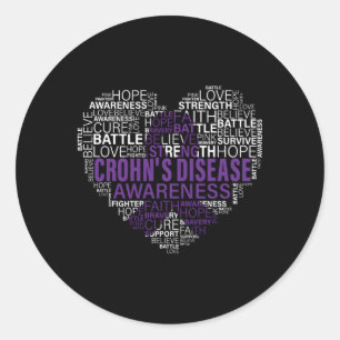 Crohn's Disease Awareness Fight Hope Support Stron Runder Aufkleber