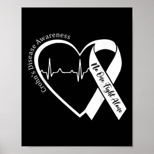 Crohns Disease Herzunterstützung Lila Ribbon Crohn Poster