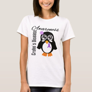 Crohns Krankheits-Bewusstseins-Pinguin T-Shirt