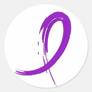 Crohns Krankheits-lila Band A4 Runder Aufkleber