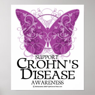 Crohns Krankheits-Schmetterling Poster