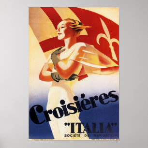 CROISIERES ITALIA Schifffahrt durch Marcelo Dudovi Poster