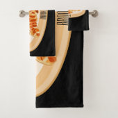 Croissant-Cartoon-Abbildung Badhandtuch Set (Insitu)
