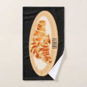 Croissant-Cartoon-Abbildung Badhandtuch Set (Handtuch)