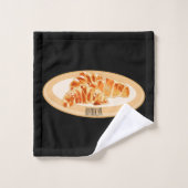 Croissant-Cartoon-Abbildung Badhandtuch Set (Waschlappen)