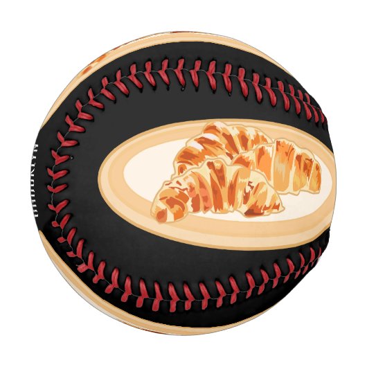 Croissant-Cartoon-Abbildung Baseball (Vorderseite Links)