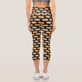 Croissant-Cartoon-Abbildung Capri Leggings (Rückseite)