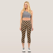 Croissant-Cartoon-Abbildung Capri Leggings (Vorderseite)