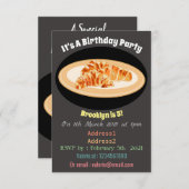 Croissant-Cartoon-Abbildung Einladung (Vorne/Hinten)