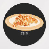 Croissant-Cartoon-Abbildung Etiketten (Design 2)