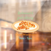 Croissant-Cartoon-Abbildung Fensteraufkleber (Blatt 2)