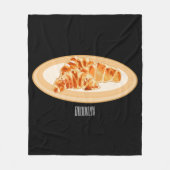Croissant-Cartoon-Abbildung Fleecedecke (Vorderseite)