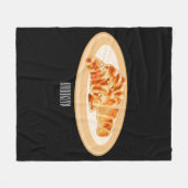 Croissant-Cartoon-Abbildung Fleecedecke (Vorderseite (Horizontal))