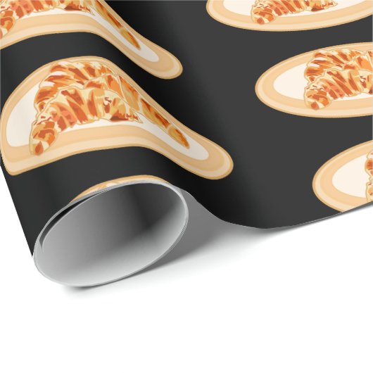 Croissant-Cartoon-Abbildung Geschenkpapier (Rolleneckpunkt)