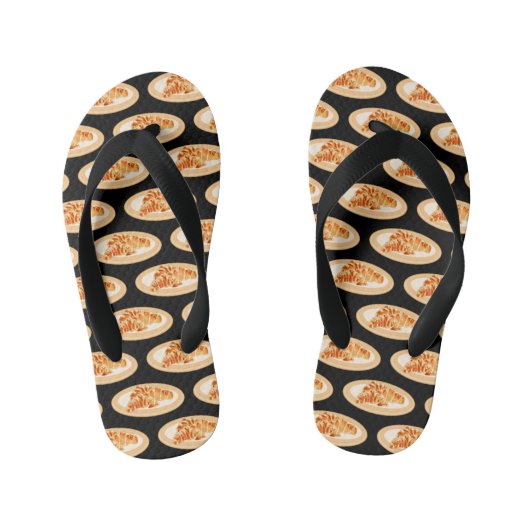 Croissant-Cartoon-Abbildung Kinderbadesandalen (Fußbett)