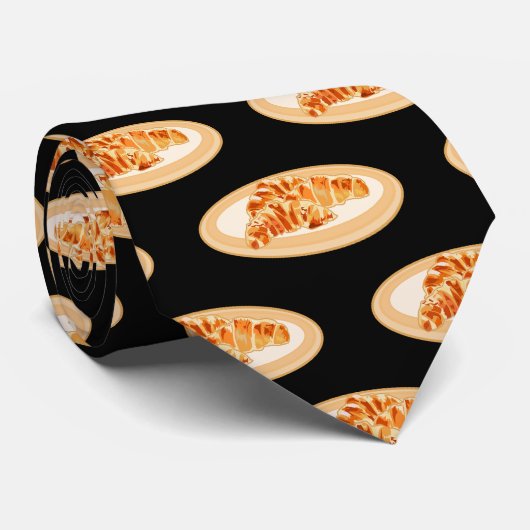 Croissant-Cartoon-Abbildung Krawatte (Gerollt)