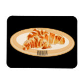 Croissant-Cartoon-Abbildung Magnet (Horizontal)