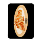 Croissant-Cartoon-Abbildung Magnet (Vertikal)