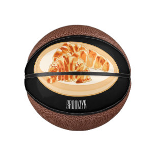 Croissant-Cartoon-Abbildung Mini Basketball