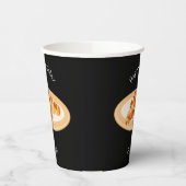 Croissant-Cartoon-Abbildung Pappbecher (Links)