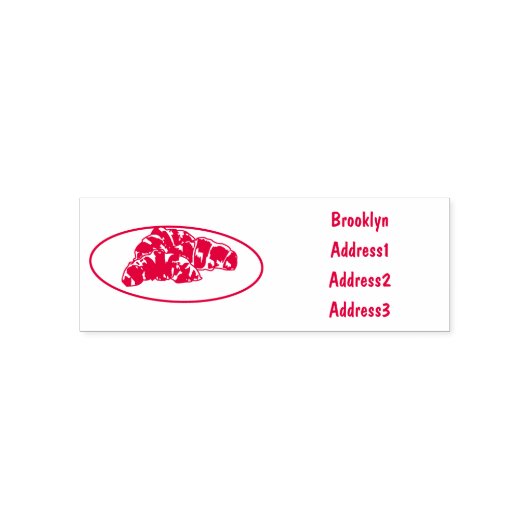 Croissant-Cartoon-Abbildung Permastempel (Design)