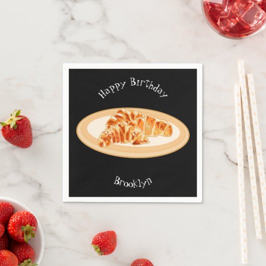 Croissant-Cartoon-Abbildung Serviette (Beispiel)