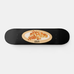 Croissant-Cartoon-Abbildung Skateboard