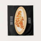 Croissant-Cartoon-Abbildung Wandteppich (Vorderseite)