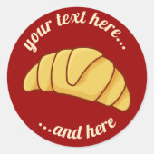 Croissant Classic Round Sticker (Vorderseite)