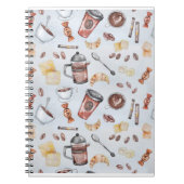 Croissant Coffee Breakfast Zeichnungen Illustratio Notizblock (Vorderseite)